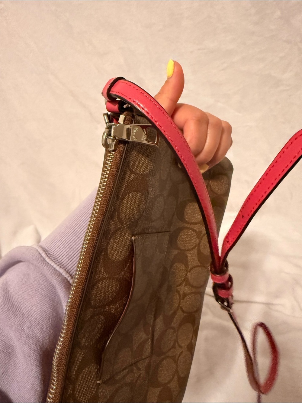 Coach East/West Pop Up Crossbody with Pink Leather Removable Pouch - Picture 6 of 15